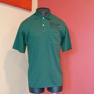 Men's Green JERZEES Polo Shirt with Chest Pocket NWOT